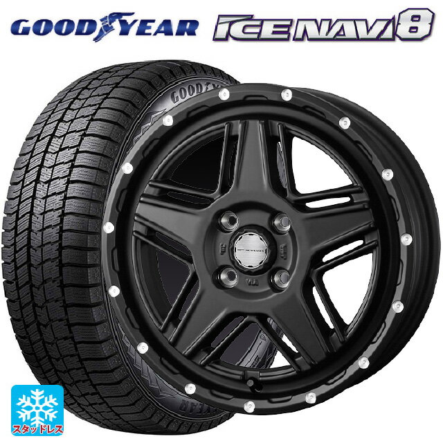 2024年製 165/55R15 75Q グッドイヤー アイスナビ8 # ウェッズ マッドヴァンス07 FULL MAT BLACK 15-4.5J 国産車用 スタッドレスタイヤホイール4本セット