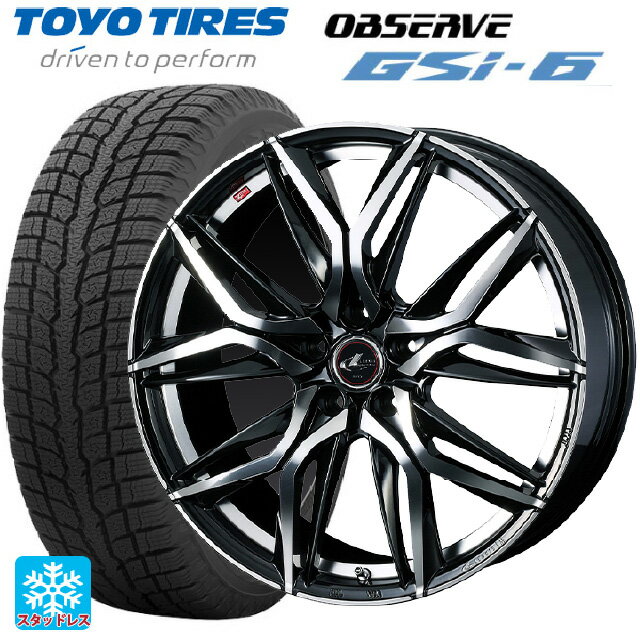 【6/22 20時〜 全品P5倍＆クーポン】225/60R18 100Q トーヨー オブザーブ GSI-6 ウェッズ レオニス LM PBMC 18-7J 国産車用 スタッドレスタイヤホイール4本セット