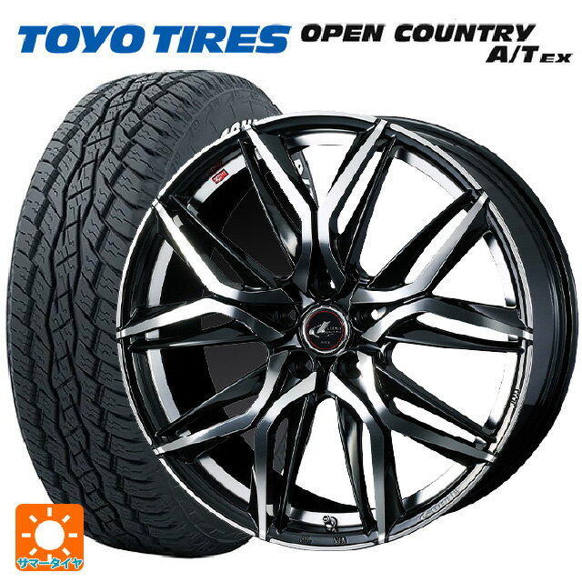 【最大3万円OFFクーポン 5/16 1:59迄】ミツビシ アウトランダー(5LA GNOW)用 235/60R18 103H トーヨー オープンカントリー A/T EX ホワイトレター ＃ レオニス LM PBMC 新品サマータイヤホイール 4本セット