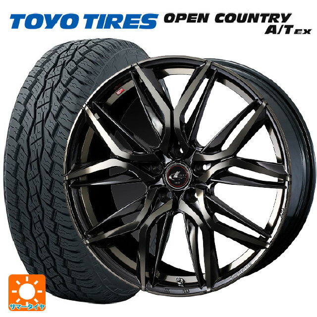 ミツビシ アウトランダー(5LA GNOW)用 235/60R18 103H トーヨー オープンカントリー A/T EX ホワイトレター ＃ レオニス LM PBMC/TI 新品サマータイヤホイール 4本セット