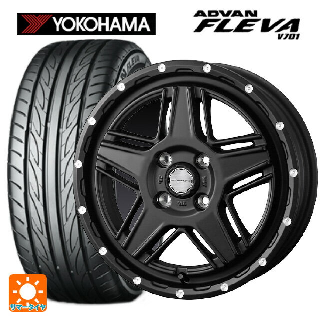【6/20限定 全品P5倍＆クーポン】165/50R15 73V ヨコハマ アドバン フレバ V701 正規品 ウェッズ マッドヴァンス07 FULL MAT BLACK 15-4.5J 国産車用 サマータイヤホイール4本セット