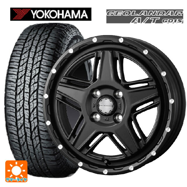 165/55R15 75H ヨコハマ ジオランダー A/T G015 ブラックレター ウェッズ マッドヴァンス07 FULL MAT BLACK 15-4.5J 国産車用 サマータイヤホイール4本セット