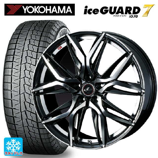 【最大3万円OFFクーポン 5/16 1:59迄】225/40R18 92Q ヨコハマ アイスガード7(IG70) ウェッズ レオニス LM PBMC 18-7J 国産車用 スタッドレスタイヤホイール4本セット