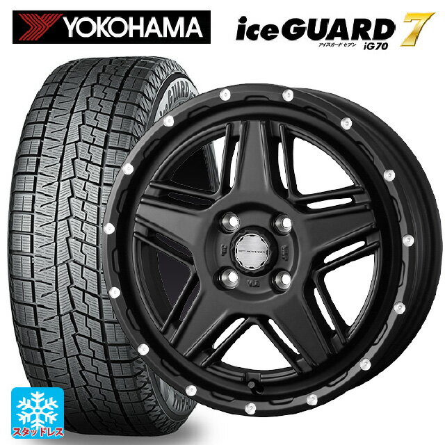 【6/11 1:59迄 全品ポイント5倍】165/55R14 72Q ヨコハマ アイスガード7(IG70) ウェッズ マッドヴァンス07 FULL MAT BLACK 14-4.5J 国産車用 スタッドレスタイヤホイール4本セット