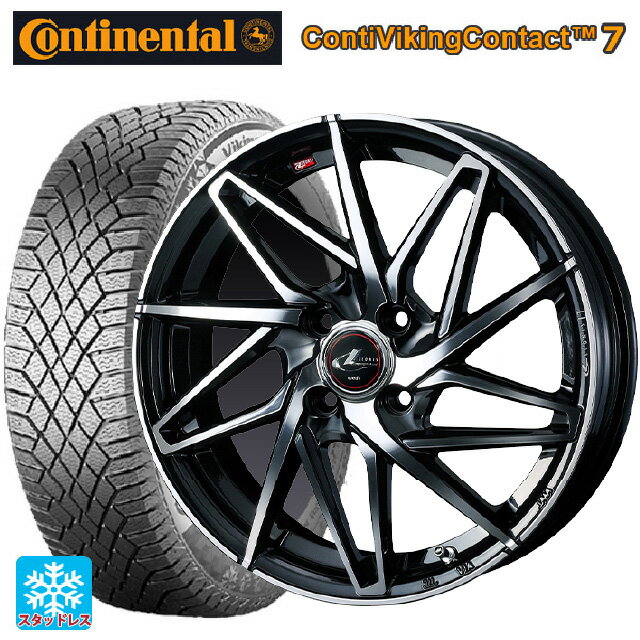 【6/20限定 全品P5倍＆クーポン】175/65R14 86T XL コンチネンタル コンチバイキングコンタクト7 正規品 ウェッズ レオニス IT PBMC 14-5.5J 国産車用 スタッドレスタイヤホイール4本セット