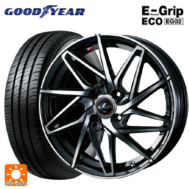 【6/15〜16限定 全品P5倍＆クーポン】185/60R15 84H グッドイヤー エフィシェントグリップ エコ EG02 ウェッズ レオニス IT PBMC 15-5.5J 国産車用 サマータイヤホイール4本セット
