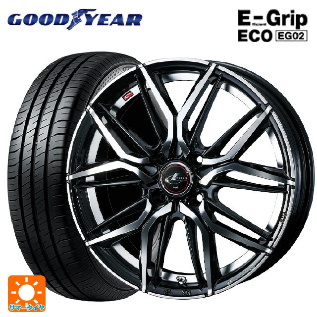 【6/15〜16限定 全品P5倍＆クーポン】165/50R16 75V グッドイヤー エフィシェントグリップ エコ EG02 ウェッズ レオニス LM PBMC 16-5J 国産車用 サマータイヤホイール4本セット