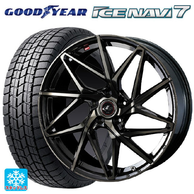 【最大3万円OFFクーポン 5/16 1:59迄】205/55R16 91Q グッドイヤー アイスナビ7(限定) ウェッズ レオニス IT PBMC/TI 16-6.5J 国産車用 スタッドレスタイヤホイール4本セット