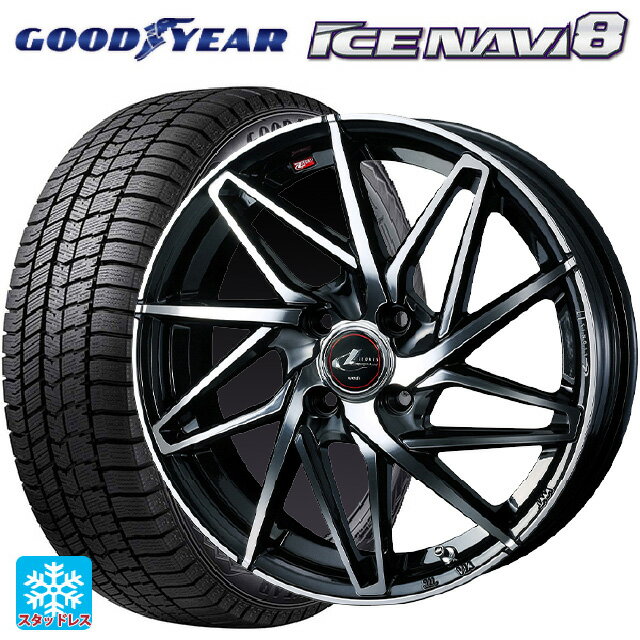 185/70R14 88Q グッドイヤー アイスナビ8 # ウェッズ レオニス IT PBMC 14-5.5J 国産車用 スタッドレスタイヤホイール4本セット