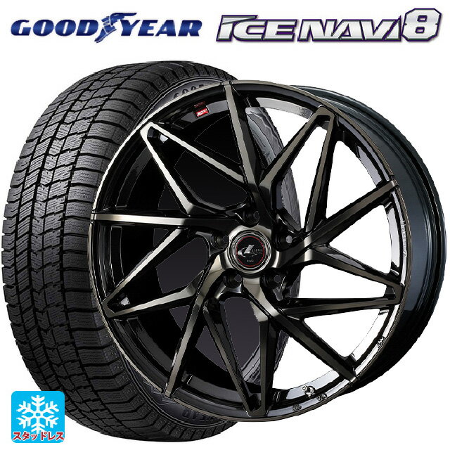 【5/9 20時〜 最大3万円OFFクーポン】205/55R16 91Q グッドイヤー アイスナビ8 ウェッズ レオニス IT PBMC/TI 16-6.5J 国産車用 スタッドレスタイヤホイール4本セット