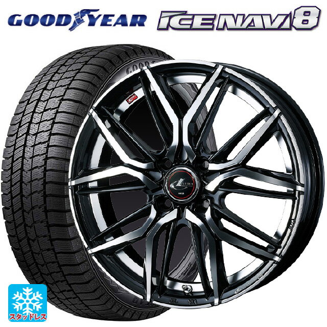 【最大3万円OFFクーポン 5/16 1:59迄】185/65R15 88Q グッドイヤー アイスナビ8 ウェッズ レオニス LM PBMC 15-5.5J 国産車用 スタッドレスタイヤホイール4本セット