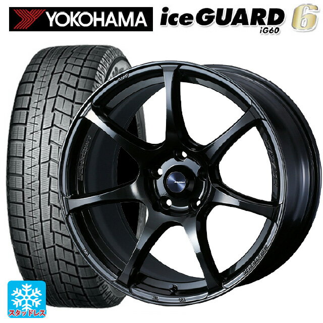 トヨタ プリウス(60系)用 195/60R17 90Q ヨコハマ アイスガード6(IG60) # ウェッズスポーツ SA75R HBC2 新品スタッドレスタイヤホイール 4本セット