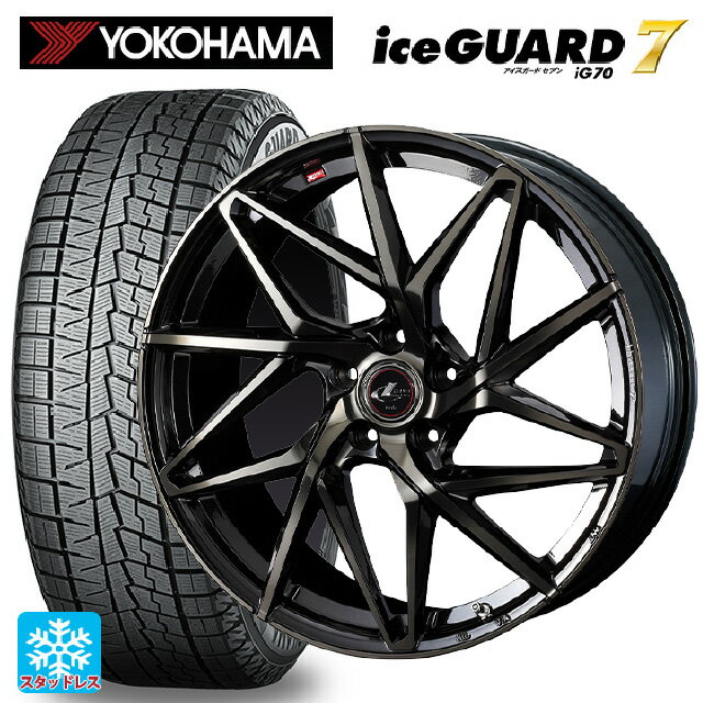 スバル レヴォーグ(VN系)用 225/45R18 95Q ヨコハマ アイスガード7(IG70) レオニス IT PBMC/TI 新品スタッドレスタイヤホイール 4本セット