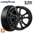 185/55R16 83V グッドイヤー エフィシェントグリップ エコ EG02 ジャパン三陽 ハイブロック ヴィラス サテンブラック 16-6J 国産車用 サマータイヤホイール4本セット