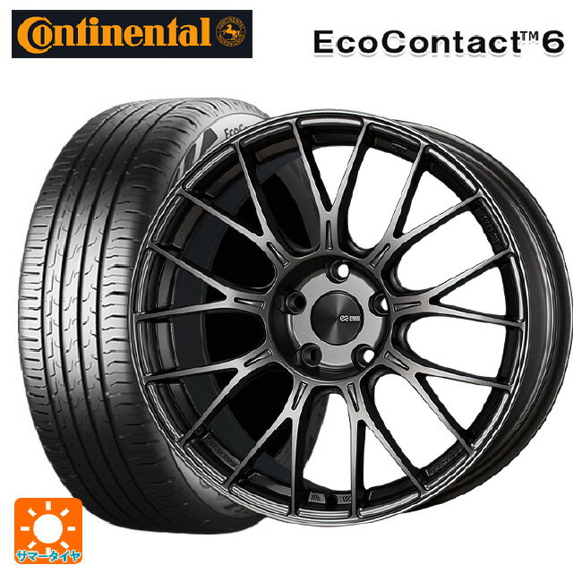 【6/22 20時〜 全品P5倍＆クーポン】205/60R16 96H XL コンチネンタル エココンタクト 6 正規品 エンケイ パフォーマンスライン PFM1 ダークシルバー 16-6.5J 国産車用 サマータイヤホイール4本セット