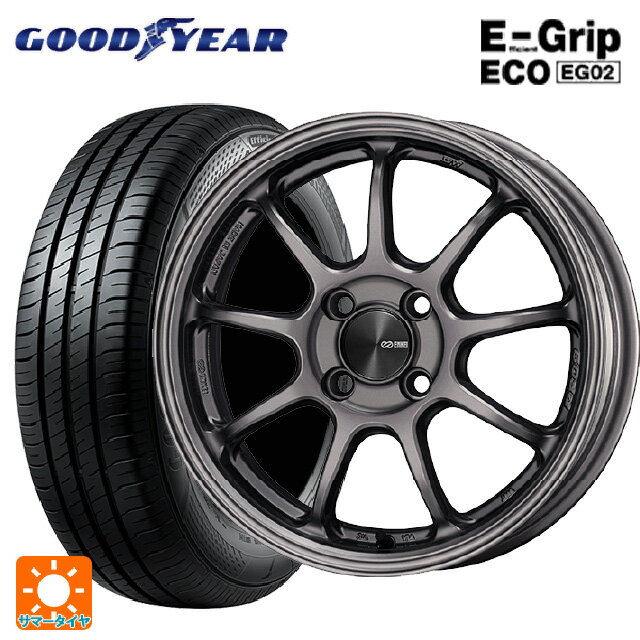 【6/22 20時〜 全品P5倍＆クーポン】175/55R15 77V グッドイヤー エフィシェントグリップ エコ EG02 # エンケイ パフォーマンスライン PF09 DS 15-6J 国産車用 サマータイヤホイール4本セット