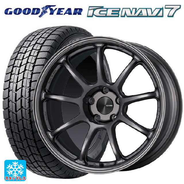 スバル レヴォーグ(VN系)用 225/45R18 91Q グッドイヤー アイスナビ7(限定) # パフォーマンスライン PF09 DS 新品スタッドレスタイヤホイール 4本セット