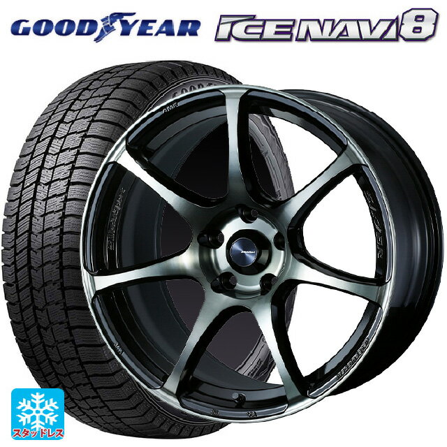 スバル レヴォーグ(VN系)用 245/40R18 93Q グッドイヤー アイスナビ8 ウェッズスポーツ SA75R WBC 新品スタッドレスタイヤホイール 4本セット