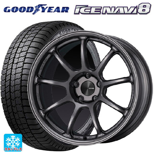 スバル フォレスター(SL系)用 2024年製 225/55R18 98Q グッドイヤー アイスナビ8 # エンケイ パフォーマンスライン PF09 DS 新品スタッドレスタイヤホイール 4本セット