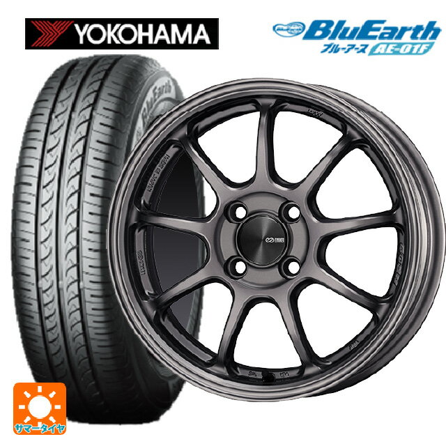 【6/20限定 全品P5倍＆クーポン】185/60R15 84H ヨコハマ ブルーアース AE01F # エンケイ パフォーマンスライン PF09 DS 15-6J 国産車用 サマータイヤホイール4本セット