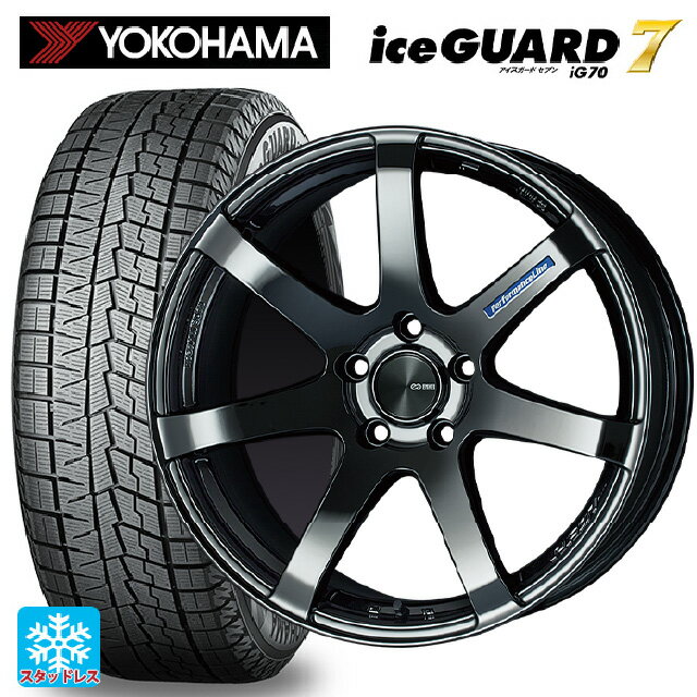 【6/11 1:59迄 全品ポイント5倍】225/45R19 92Q ヨコハマ アイスガード7(IG70) エンケイ パフォーマンスライン PF07 SBK 19-8J 国産車用 スタッドレスタイヤホイール4本セット