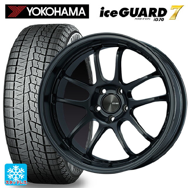 245/50R18 100Q ヨコハマ アイスガード7(IG70) エンケイ パフォーマンスライン PF01 EVO マットブラック 18-9J 国産車用 スタッドレスタイヤホイール4本セット