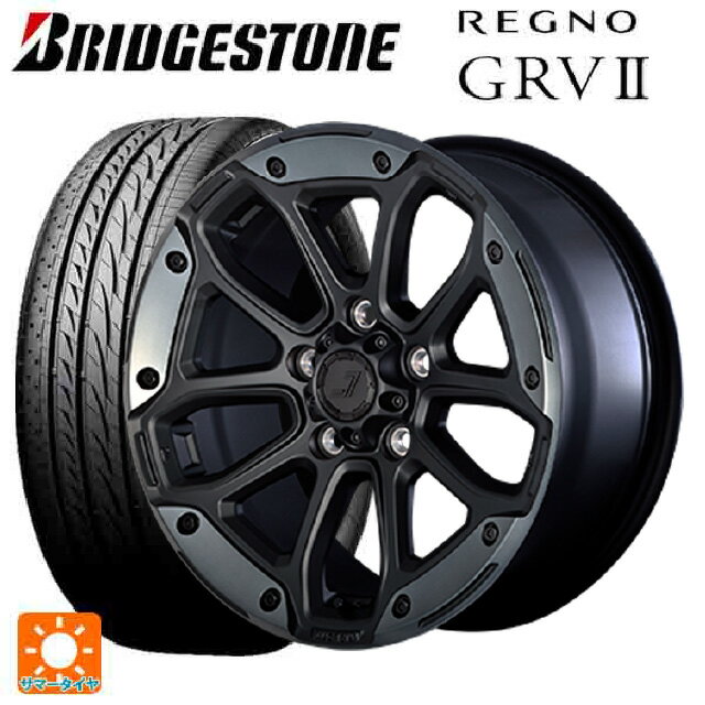 トヨタ アルファード(30系)用 225/60R17 99H ブリヂストン レグノ GRV2 正規品 # MJCR216 フラットブラック/TMC 新品サマータイヤホイール 4本セット