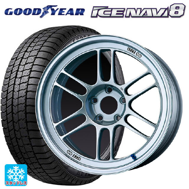 2024年製 195/60R16 89Q グッドイヤー アイスナビ8 # エンケイ レーシング RPF1 シルバー 16-7J 国産車用 スタッドレスタイヤホイール4本セット