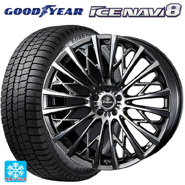225/45R18 95Q XL グッドイヤー アイスナビ8 # ウェッズ クレンツェ シュリット855エボ SBC/POL 18-7.5J 国産車用 スタッドレスタイヤホイール4本セット