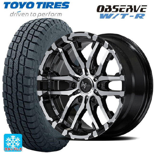 トヨタ ランドクルーザープラド(150系)用 285/70R17 116Q トーヨー オブザーブ W/T-R ナイトロパワー M26 クロスファング ブラックメタリック/ミラーカット 新品スタッドレスタイヤホイール 4本セット