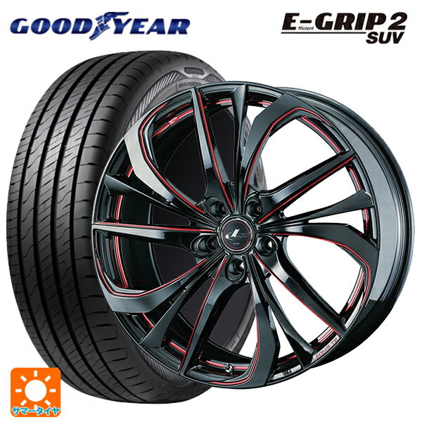 【5/30限定 最大3万円OFFクーポン】225/65R17 106V XL グッドイヤー エフィシェントグリップ 2 SUV ウェッズ レオニス TE BK/SC(RED) 17-7J 国産車用 サマータイヤホイール4本セット