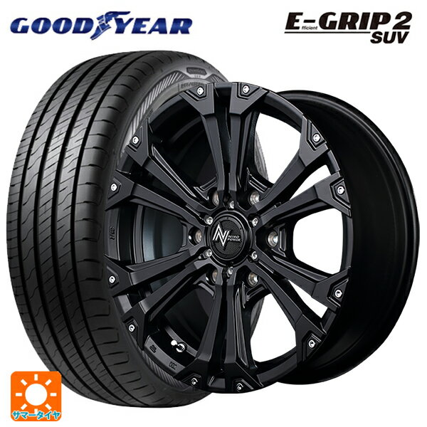 ミツビシ トライトン(GSRグレード)(LC2T)用 265/65R17 112H グッドイヤー エフィシェントグリップ 2 SUV エムアイディー ナイトロパワー ジャベリン セミグロスブラック＋ピアス＆ミルド 新品サマータイヤホイール 4本セット