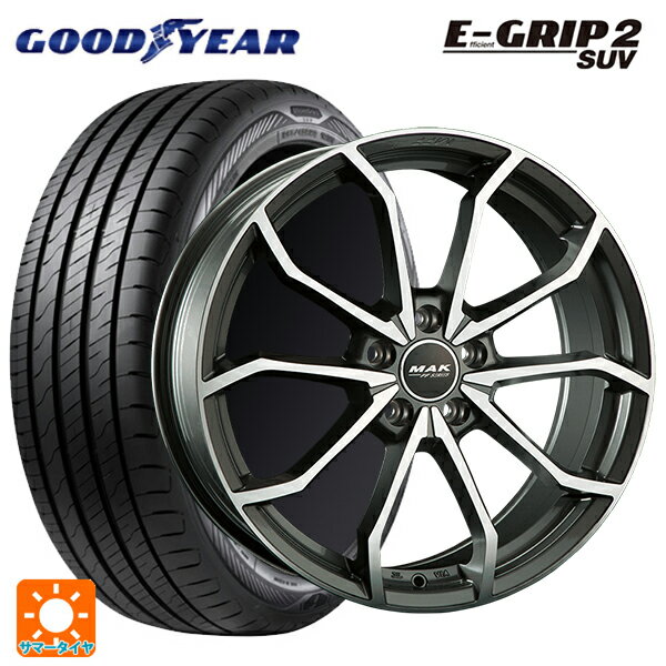【6/22 20時〜 全品P5倍＆クーポン】アウディ A6(F2D)用 225/55R18 98V グッドイヤー エフィシェントグリップ 2 SUV 阿部商会 マック レーベFF ガンメタリックミラー 新品サマータイヤホイール 4本セット