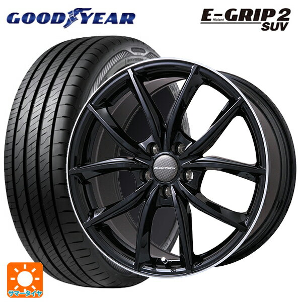 プジョー 5008(P87系)用 225/55R18 98V グッドイヤー エフィシェントグリップ 2 SUV ユーロテック VPライン グロスブラック/リムポリッシュ 新品サマータイヤホイール 4本セット