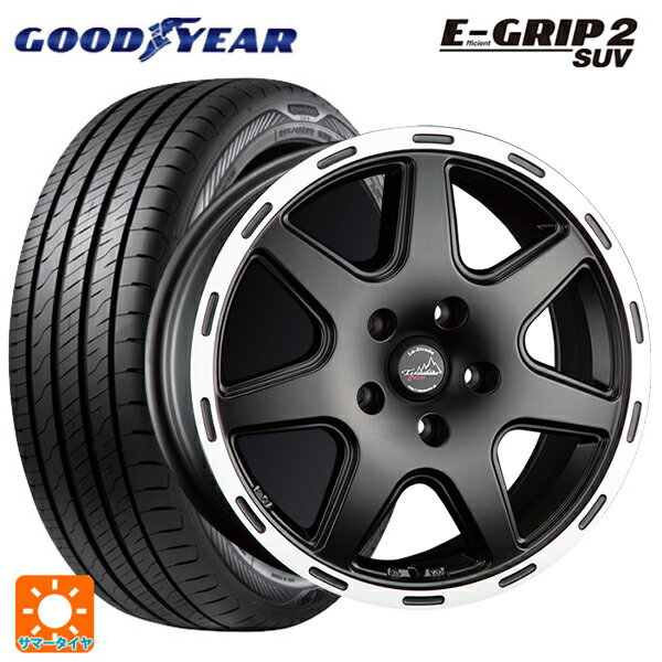 【6/22 20時〜 全品P5倍＆クーポン】ジープ レネゲード(BU14/BU24)用 215/60R17 100H XL グッドイヤー エフィシェントグリップ 2 SUV 阿部商会 ラ・ストラーダ ティラードクロス マットブラックリムポリッシュ 新品サマータイヤホイール 4本セット