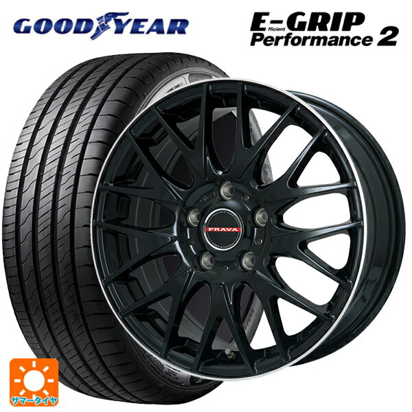 【6/22 20時〜 全品P5倍＆クーポン】215/65R16 98V グッドイヤー エフィシェントグリップ パフォーマンス2 ビックウェイ レイシーン プラバ 9M Jr2 GBK/リムP 16-6.5J 国産車用 サマータイヤホイール4本セット