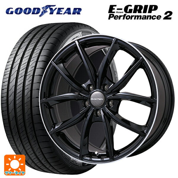 プジョー 508(R8系)用 215/55R17 98W グッドイヤー エフィシェントグリップ パフォーマンス2 ユーロテック VPライン グロスブラック/リムポリッシュ 新品サマータイヤホイール 4本セット