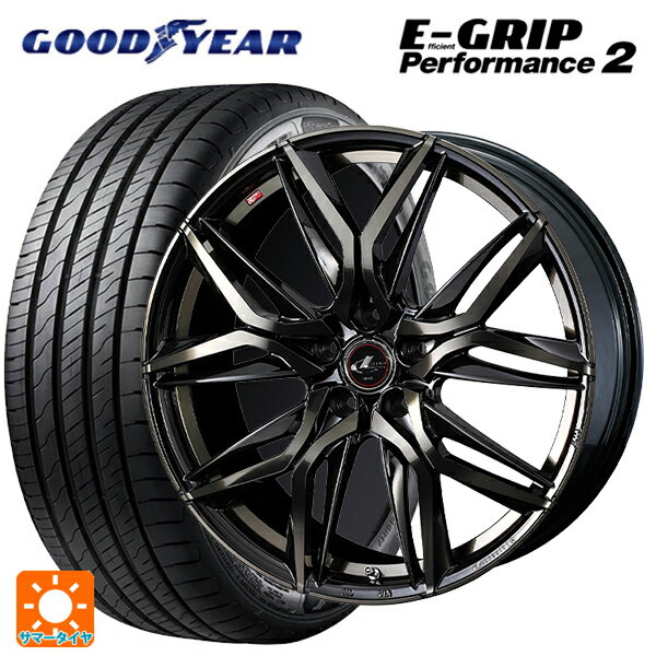 【6/22 20時〜 全品P5倍＆クーポン】205/60R16 96W グッドイヤー エフィシェントグリップ パフォーマンス2 ウェッズ レオニス LM PBMC/TI 16-6.5J 国産車用 サマータイヤホイール4本セット