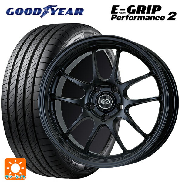 スバル レヴォーグ(VN系)用 215/50R17 95W グッドイヤー エフィシェントグリップ パフォーマンス2 エンケイ パフォーマンスライン PF01 マットブラック 新品サマータイヤホイール 4本セット