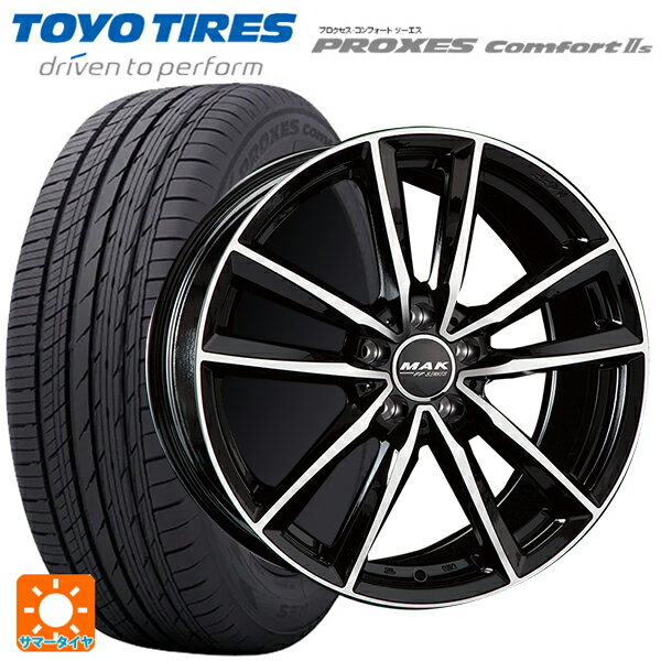 メルセデスベンツ Cクラス AMG C43/C450(W205)用 225/45R18 95W トーヨー プロクセス コンフォート2S マック ブレーメンFF ブラックミラー 新品サマータイヤホイール 4本セット