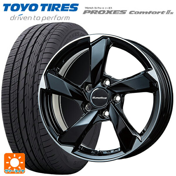 【6/22 20時〜 全品P5倍＆クーポン】アウディ Q2(GA系)用 215/50R18 92V トーヨー プロクセス　コンフォート2S ユーロアクシス クロスエッジ グロスブラック/カットスポーク 新品サマータイヤホイール 4本セット