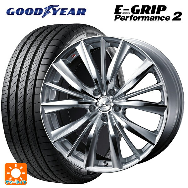 【6/15〜16限定 全品P5倍＆クーポン】195/65R15 91V グッドイヤー エフィシェントグリップ パフォーマンス2 ウェッズ レオニス VX HSMC 15-6J 国産車用 サマータイヤホイール4本セット