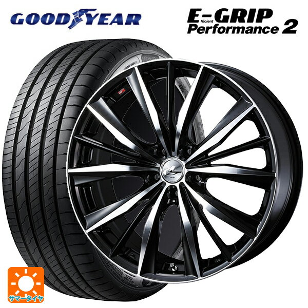 215/50R17 95W グッドイヤー エフィシェントグリップ パフォーマンス2 ウェッズ レオニス VX BKMC 17-7J 国産車用 サマータイヤホイール4本セット