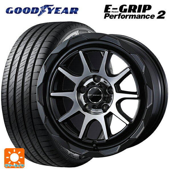 215/60R16 99W XL グッドイヤー エフィシェントグリップ パフォーマンス2 ウェッズ マッドヴァンス06 # マットブラックポリッシュ 16-7J 国産車用 サマータイヤホイール4本セット