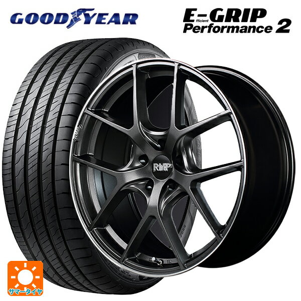 【6/15〜16限定 全品P5倍＆クーポン】ミニ ミニクラブマン(F54)用 225/45R17 94W グッドイヤー エフィシェントグリップ パフォーマンス2 エムアイディー MID エクスクルーシブ 025F セミグロスガンメタ+リムエッジDC+ロゴマシニング 新品サマータイヤホイール 4本セット