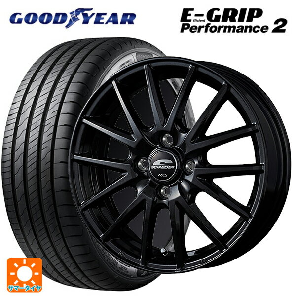 185/65R15 88H グッドイヤー エフィシェントグリップ パフォーマンス2 エムアイディー MIDホイール SQ27 メタリックブラック 15-5.5J 国産車用 サマータイヤホイール4本セット