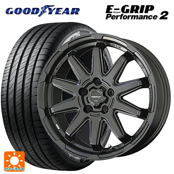 215/50R17 95W グッドイヤー エフィシェントグリップ パフォーマンス2 共豊 サーキュラー C10S マットブラック 17-7J 国産車用 サマータイヤホイール4本セット