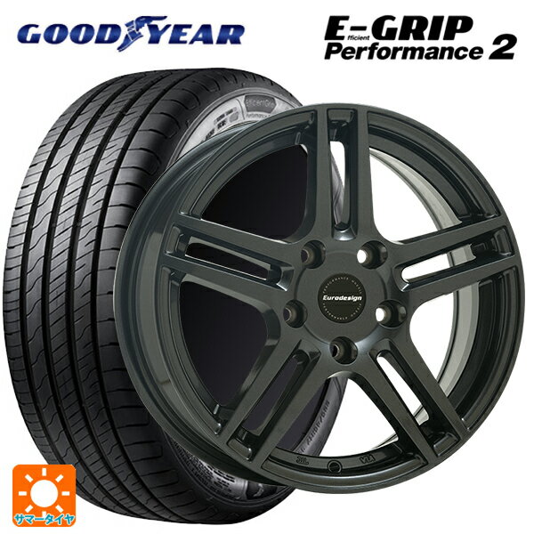 ルノー キャプチャー(HJB系)用 215/65R16 98V グッドイヤー エフィシェントグリップ パフォーマンス2 阿部商会 ユーロデザイン アイガー ガンメタリック 新品サマータイヤホイール 4本セット