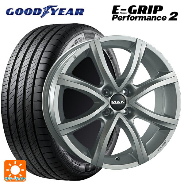 プジョー 2008(ABA-94H系)用 195/65R15 91V グッドイヤー エフィシェントグリップ パフォーマンス2 マック アンチバス シルバー 新品サマータイヤホイール 4本セット