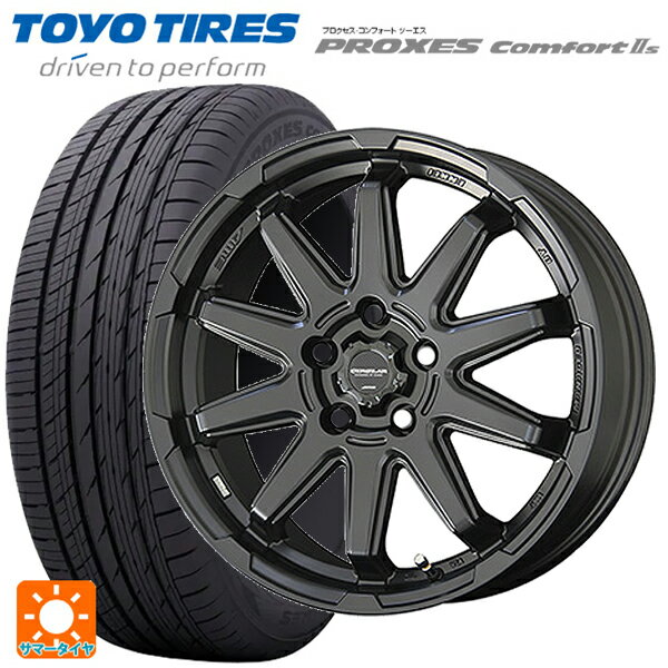 【6/22 20時〜 全品P5倍＆クーポン】215/50R17 95V トーヨー プロクセス　コンフォート2S 共豊 サーキュラー C10S マットブラック 17-7J 国産車用 サマータイヤホイール4本セット